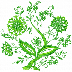 Flowers And Tree Embroidery Design 12